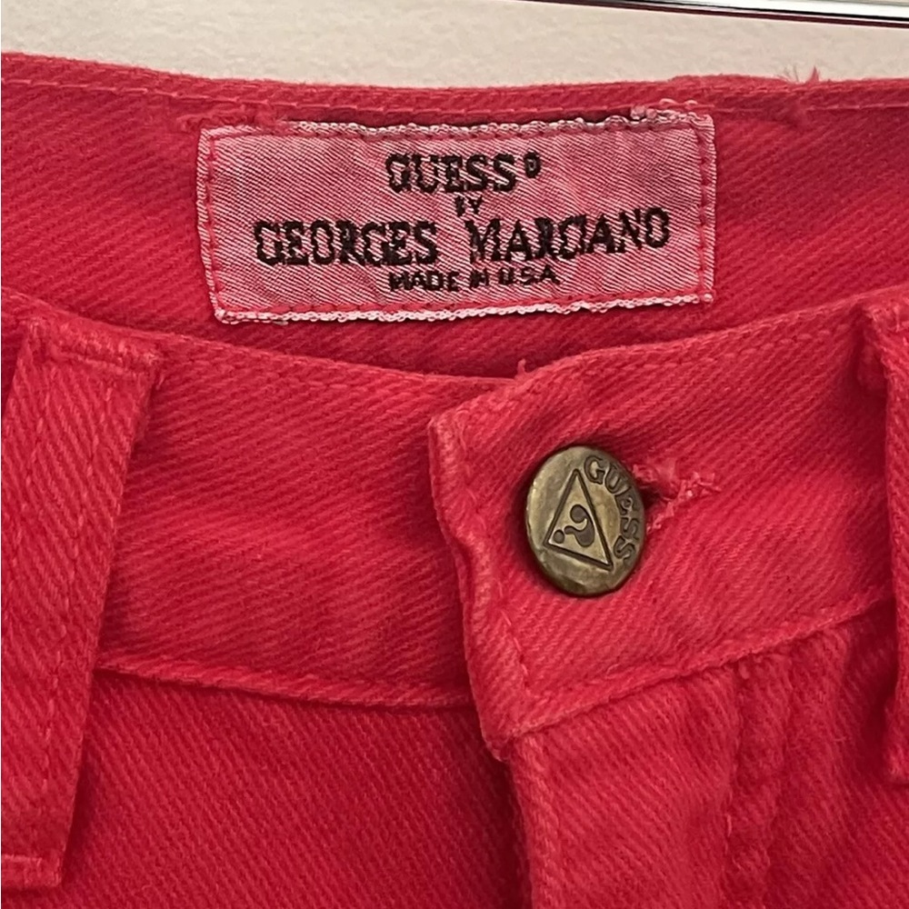 Vintage Guess Georges Marciano Red High Rise Jeans Size 29 (Actual 26.5) - Picture 2 of 9